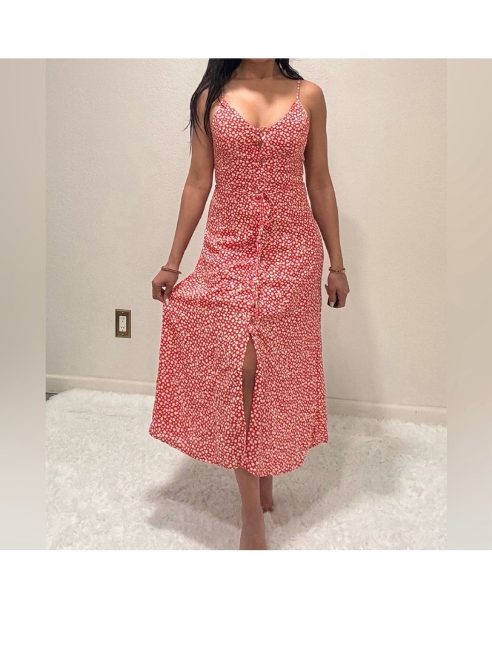 Sienna sky floral front button down dress